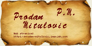 Prodan Mitulović vizit kartica